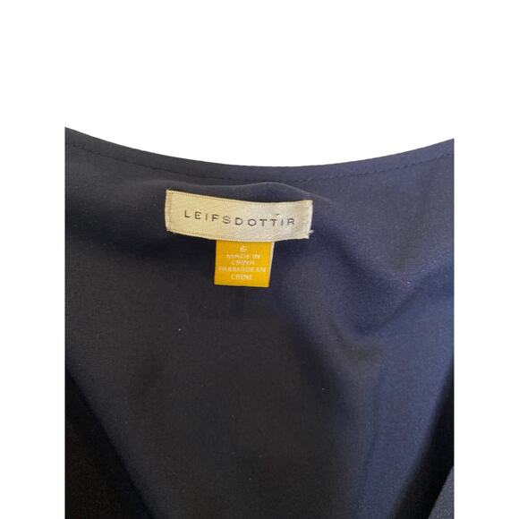 Leifsdottir Navy Blue Surplice Pleated Skirt Maxi Dress EUC Sz 6 Silk Belted - Picture 2 of 15